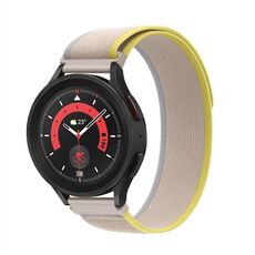 Per Garmin Forerunner 255/745 cinturino in nylon ad anello (beige bianco)