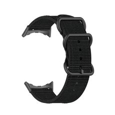 Per Google Pixel Watch Cinturino in nylon con fibbia nera a tre anelli (nero)