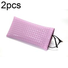 D8649-240 Custodia per occhiali impermeabile portatile da 2 pezzi in pelle PU, colore: viola