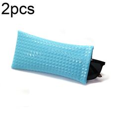 D8649-240 Custodia per occhiali impermeabile portatile da 2 pezzi in pelle PU, colore: azzurro