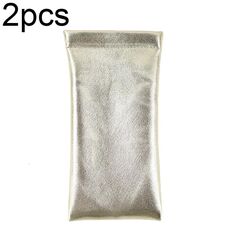 D8649-240 Custodia per occhiali impermeabile portatile da 2 pezzi in pelle PU, colore: oro incrociato