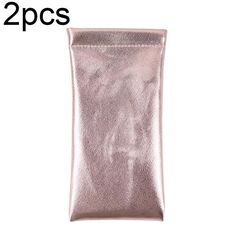 D8649-240 Custodia per occhiali impermeabile portatile da 2 pezzi in pelle PU, colore: oro rosa incrociato