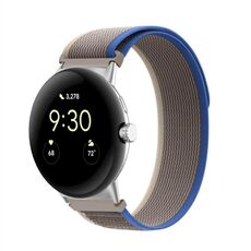 Per Google Pixel Watch Loop Silver Connector Cinturino in nylon (blu)