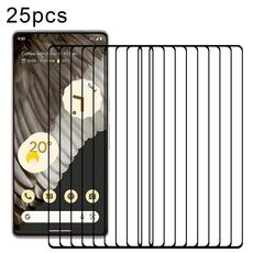 Per Google Pixel 7 Pro 25pcs Pellicola in vetro temperato a schermo intero con bordo curvo 3D