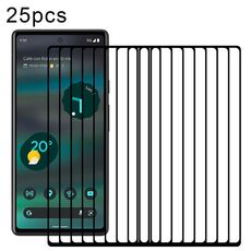 Per Google Pixel 6a 25 pezzi Full Glue Full Cover Screen Protector Pellicola in vetro temperato
