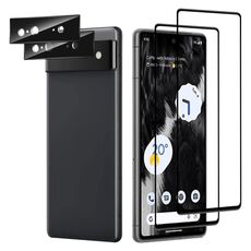 Per Google Pixel 7 Pellicola completa in vetro temperato a colla piena da 2 pezzi con set di pellicole per lenti in alluminio da 2 pezzi