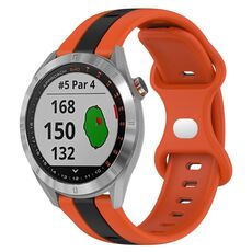 Per Garmin Approach S40 Cinturino per orologio in silicone bicolore con fibbia a farfalla da 20 mm (arancione + nero)