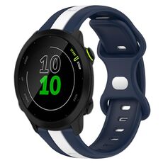 Per Garmin Forerunner 158 Cinturino in silicone bicolore con fibbia a farfalla da 20 mm (bianco + blu)