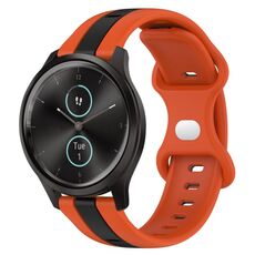 Per Garmin Garminmove Style 20mm Cinturino in silicone bicolore con fibbia a farfalla (arancione + nero)