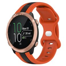 Per Garmin Forerunner 645 Music Cinturino per orologio in silicone bicolore con fibbia a farfalla da 20 mm (arancione + nero)