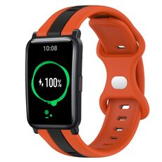 For Honor Watch ES Cinturino in silicone bicolore con fibbia a farfalla da 20 mm (arancione + nero)