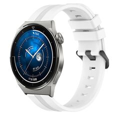 Per Huawei Watch GT3 Pro 46mm 22mm Cinturino in silicone a strisce concavo (bianco)
