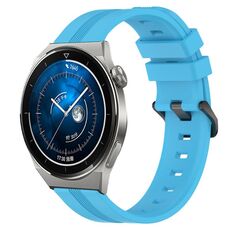 Per Huawei Watch GT3 Pro 46mm 22mm Cinturino in silicone a strisce concavo (azzurro cielo)