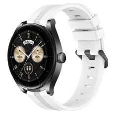 Per Huawei Watch Buds Cinturino in silicone a strisce concave da 22 mm (bianco)