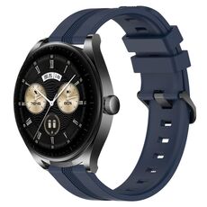Per Huawei Watch Buds Cinturino in silicone a strisce concave da 22 mm (blu navy)