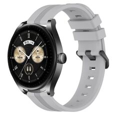 Per Huawei Watch Buds Cinturino in silicone a strisce concave da 22 mm (grigio)