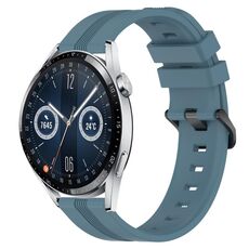 Per Huawei Watch GT3 46mm 22mm cinturino in silicone a strisce concave (Rock Cyan)