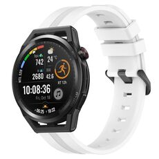 Per Huawei Watch GT Runner 22mm cinturino in silicone a strisce concave (bianco)