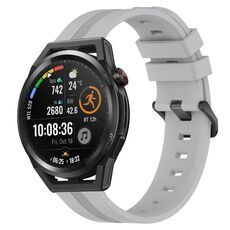 Per Huawei Watch GT Runner 22mm cinturino in silicone a strisce concave (grigio)