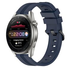 Per Huawei Watch 3 Cinturino in silicone a strisce concave da 22 mm (blu navy)