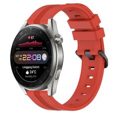 Per Huawei Watch 3 Cinturino in silicone a strisce concave da 22 mm (rosso)