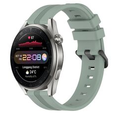 Per Huawei Watch 3 Cinturino in silicone a strisce concave da 22 mm (verde grigiastro)
