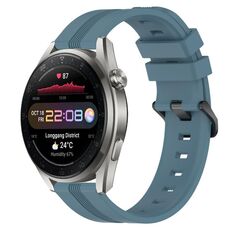 Per Huawei Watch 3 Cinturino in silicone a strisce concave da 22 mm (Rock Cyan)