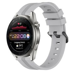 Per Huawei Watch 3 Pro Cinturino in silicone a strisce concave da 22 mm (grigio)