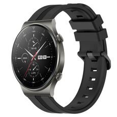 Per cinturino in silicone a strisce concave da 22 mm per Huawei GT2 Pro (nero)