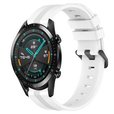 Per Huawei GT2 46mm 22mm cinturino in silicone a strisce concavo (bianco)