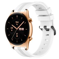 For Honor Watch GS 3 Cinturino in silicone a strisce concave da 22 mm (bianco)