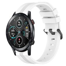 Per Honor Magic Watch 2 46mm 22mm Cinturino in silicone a strisce concavo (bianco)
