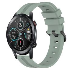 Per Honor Magic Watch 2 46mm 22mm Cinturino in silicone a strisce concave (verde grigiastro)