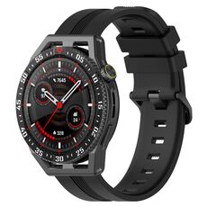 Per Huawei Watch GT3 SE Cinturino in silicone a strisce concave da 22 mm (nero)
