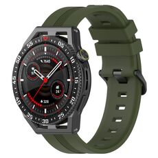 Per Huawei Watch GT3 SE Cinturino in silicone a strisce concave da 22 mm (verde militare)