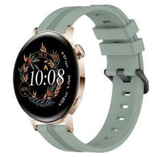 Per Huawei Watch GT3 42mm 20mm cinturino in silicone a strisce concave (verde grigiastro)