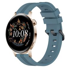 Per Huawei Watch GT3 42mm 20mm Cinturino in silicone a strisce concave (Rock Cyan)
