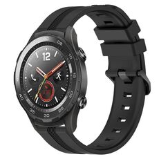 Per Huawei Watch 2 Cinturino per orologio Slicone a strisce concave da 20 mm (nero)