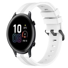 Per Honor MagicWatch 2 42mm 20mm Cinturino in silicone a strisce concavo (bianco)
