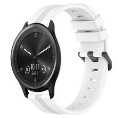 Per Garmin Vivomove Sport Cinturino in silicone a strisce concave da 20 mm (bianco)