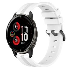 Per Garmin Venu 2 Plus cinturino in silicone a strisce concave da 20 mm (bianco)
