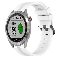 Per Garmin Approach S40 Cinturino in silicone a strisce concave da 20 mm (bianco)