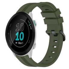 Per Garmin Forerunner 158 Cinturino in silicone a strisce concave da 20 mm (verde militare)