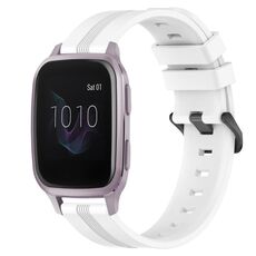 Per cinturino in silicone a strisce concave da 20 mm Garmin Venu SQ (bianco)