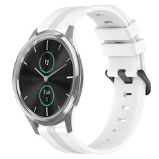 Per Garmin Garmin Move Luxe Cinturino in silicone a strisce concave da 20 mm (bianco)
