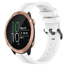 Per Garmin Forerunner 645 Music Cinturino in silicone a strisce concave da 20 mm (bianco)