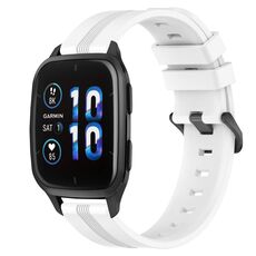 Per Garmin Forerunner Sq2 Music Cinturino in silicone a strisce concave da 20 mm (bianco)
