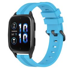 Per Garmin Forerunner Sq2 Music Cinturino in silicone a strisce concave da 20 mm (azzurro cielo)