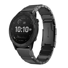 Per Garmin Tactix Delta 26mm cinturino in acciaio inossidabile con guscio di tartaruga (nero)
