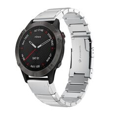 Per Garmin Fenix 6X 26mm Cinturino in acciaio inossidabile con guscio di tartaruga (Sliver)